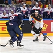 COLOGNE, GERMANY - MAY 10: Germany's Matthias Plachta #22 skates with the puck while Slovakia's Martin Gernat #28 defends during preliminary round action at the 2017 IIHF Ice Hockey World Championship. (Photo by Andre Ringuette/HHOF-IIHF Images)

